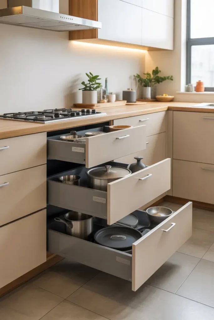 5. Pull Out Drawers That Replace Deep Cabinets