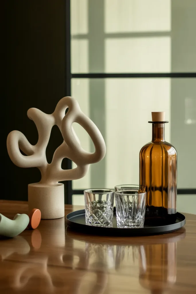 5. Sculptural Decor for Visual Interest