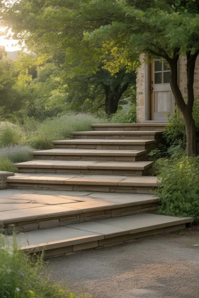 5. Wide Steps That Double as Seating