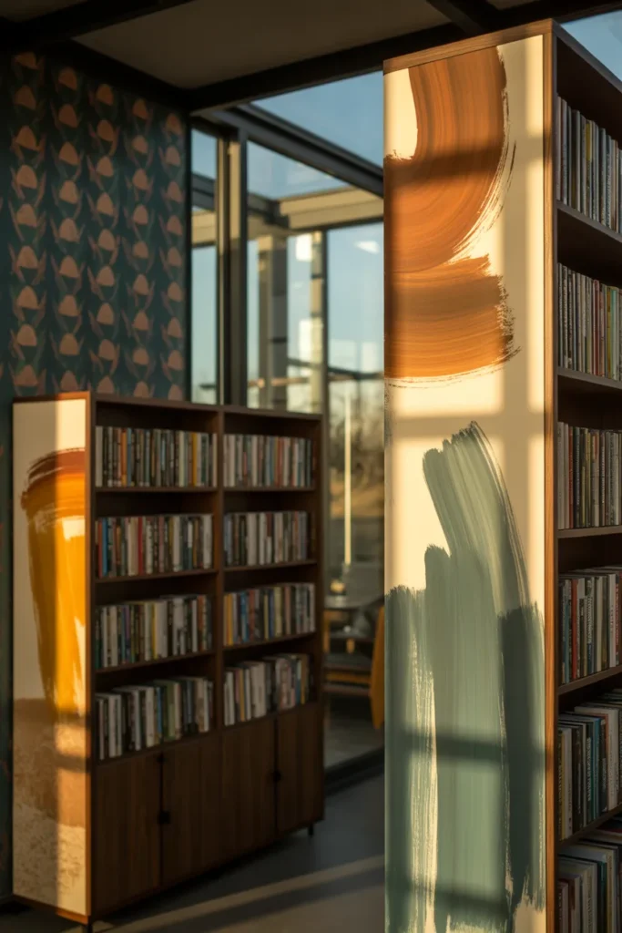6. Bookcases with Back Panels for Privacy