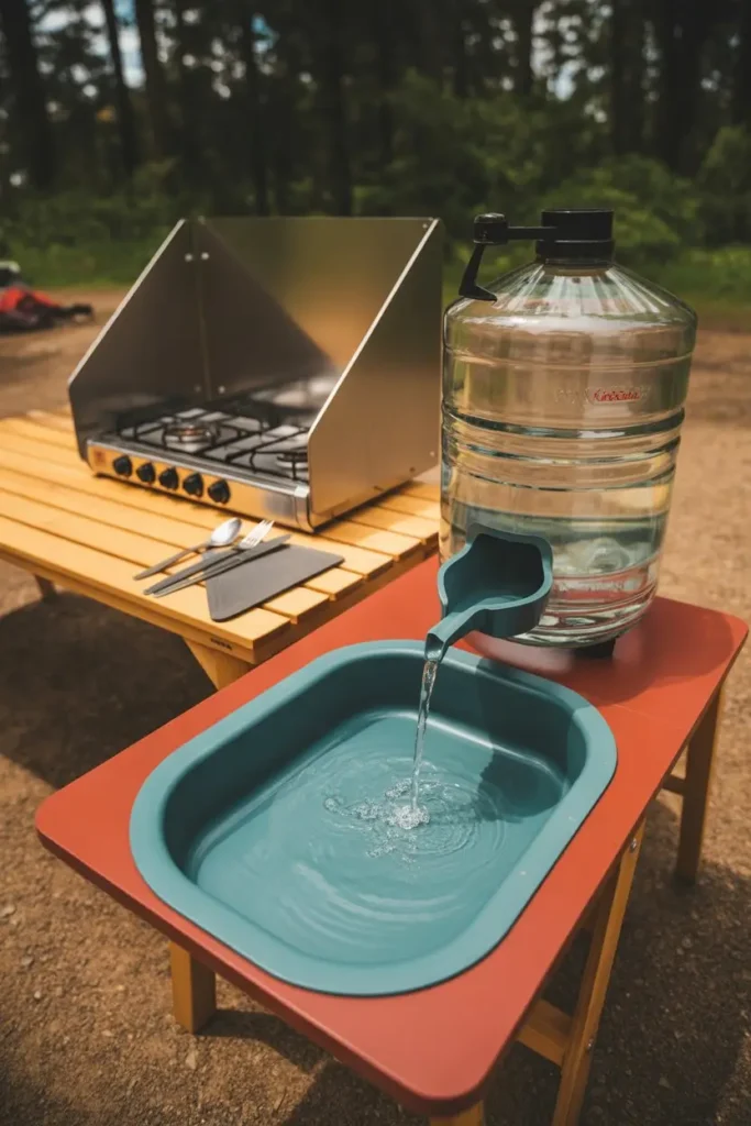 6. Camp Kitchen With Built In Water Station