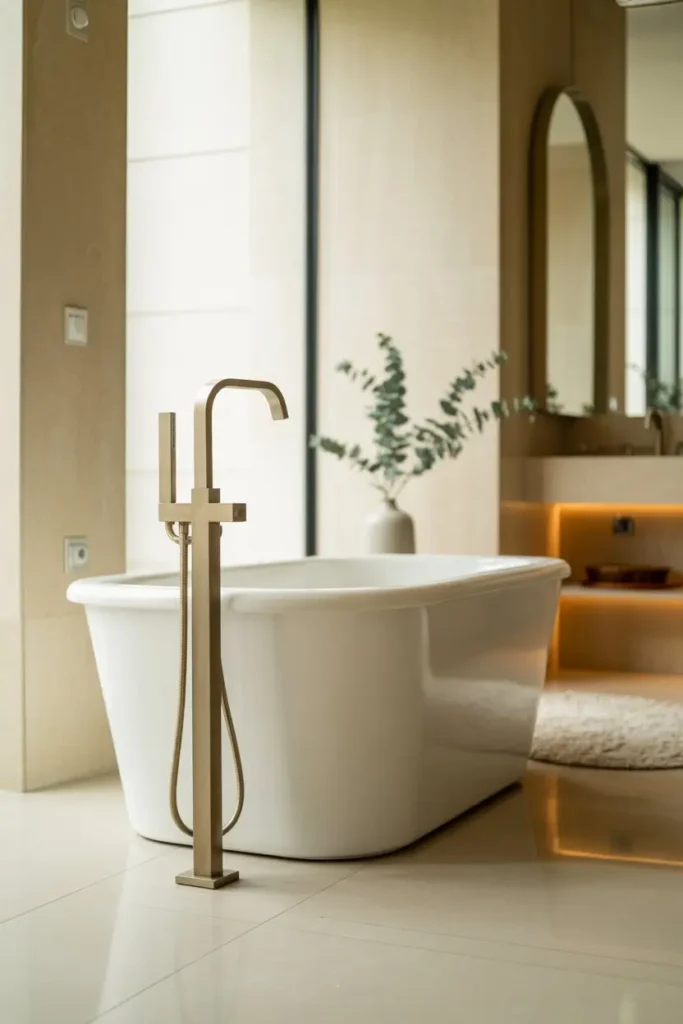 6. Freestanding Bathtub Fillers as a Design Anchor