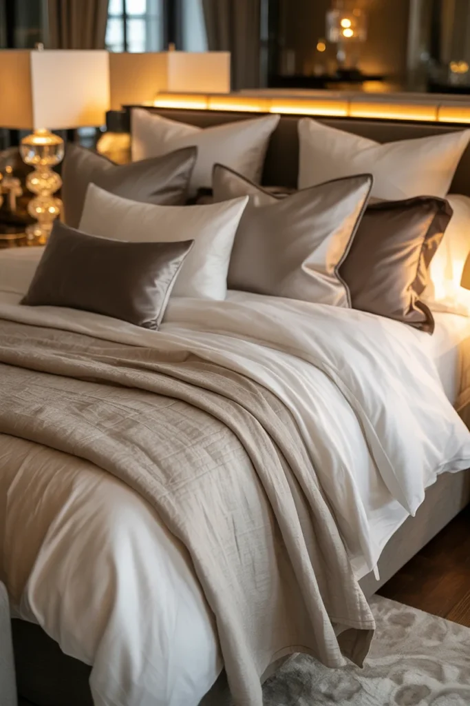6. Layered Bedding for a Luxurious Look