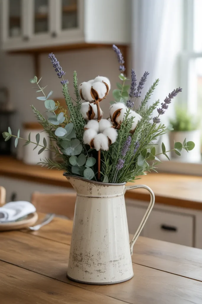 6. Pitchers Filled with Simple Stems