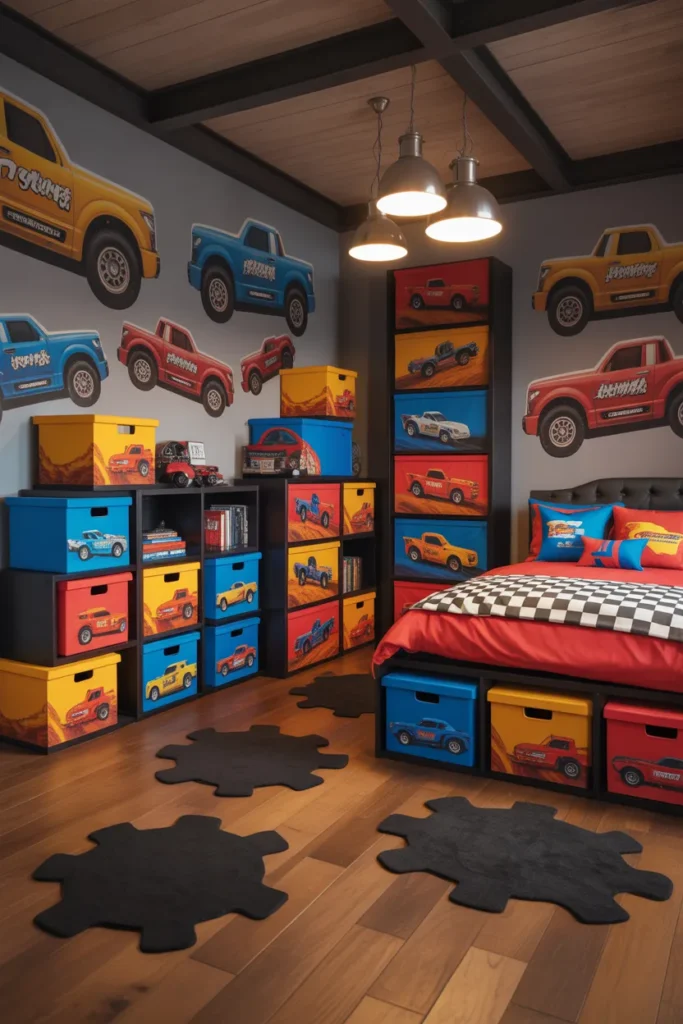 6. Storage Boxes with Truck Graphics