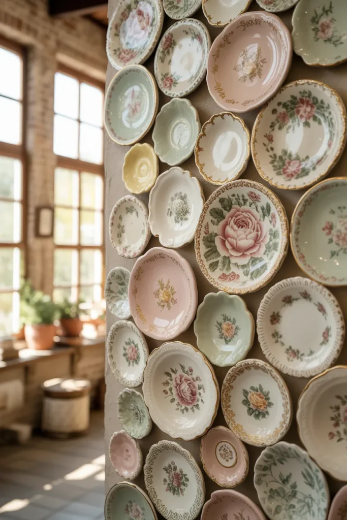 6. Wall Art Made from Vintage China Pieces