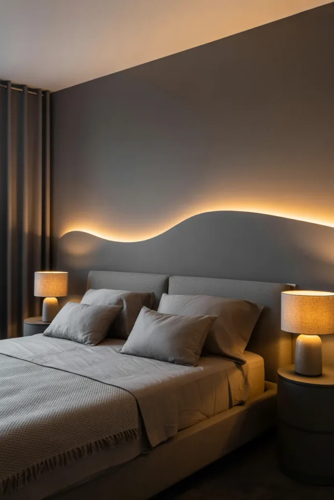 6. Warm Lighting to Balance Cool Tones