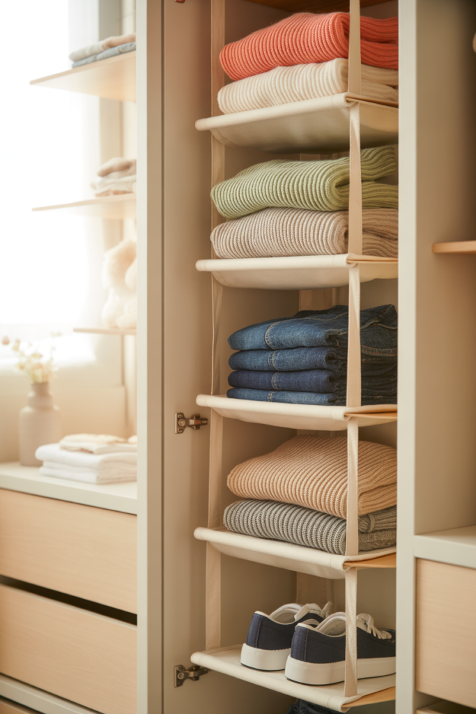 7. Hanging Shelves for Shoes or Clothes