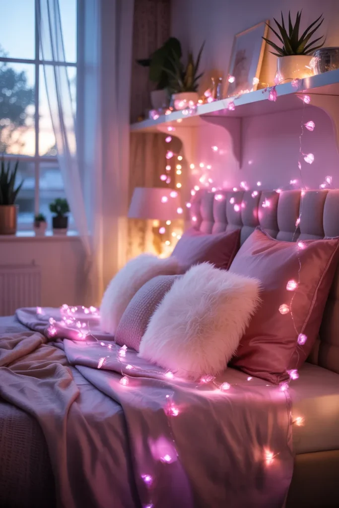 7. Pink and Purple Fairy Lights