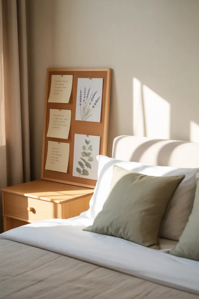 7. Small Cork Board for Nightstand Areas