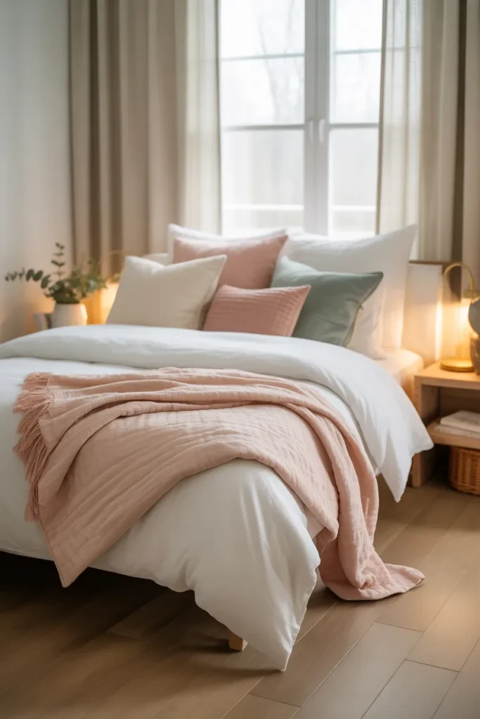 7. Twin Bed with Cozy Layered Bedding