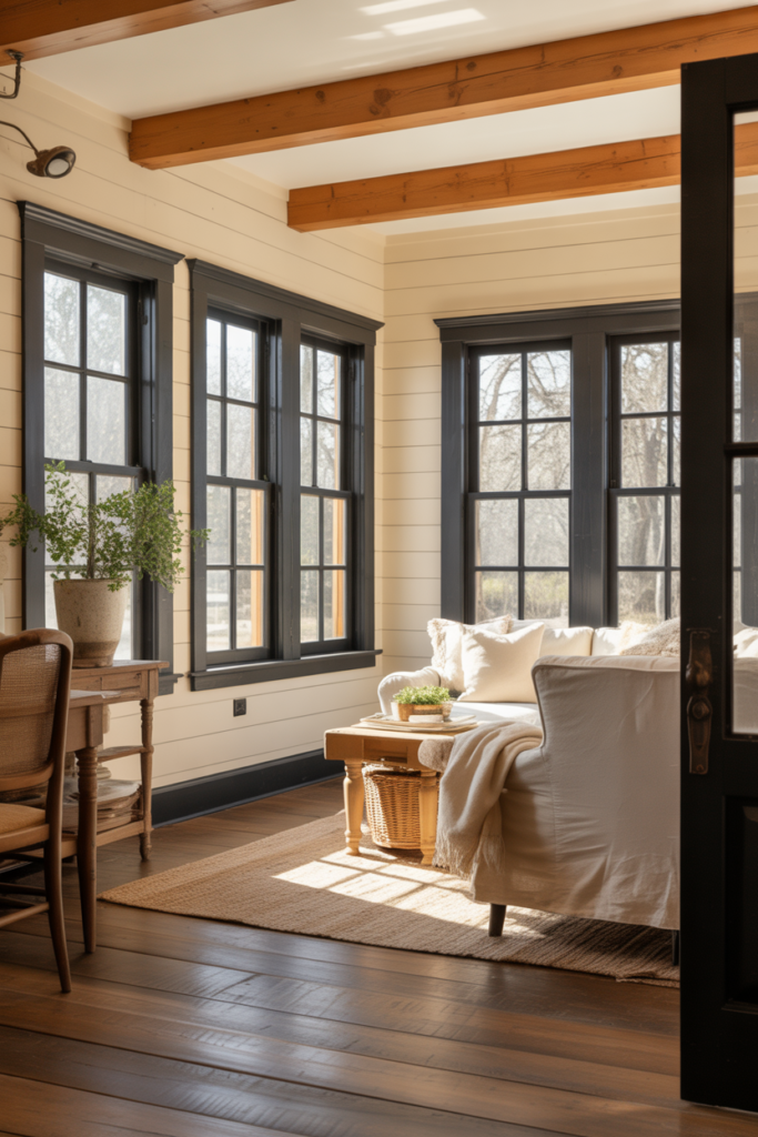 8 Black Trim in Farmhouse Style Spaces