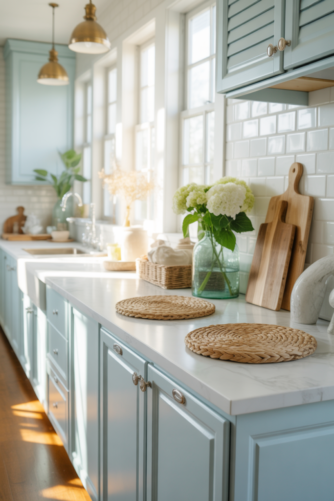 8 Inspiring Idea Paint Kitchen Cabinets Soft Blue for Airy Spaces