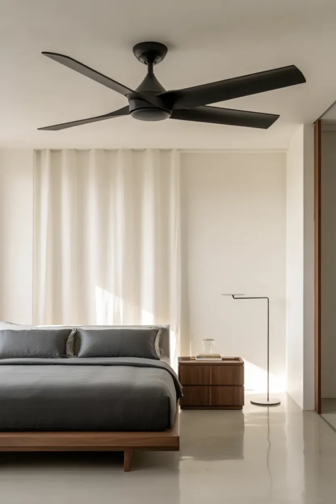 8. Black Matte Ceiling Fan for Contrast