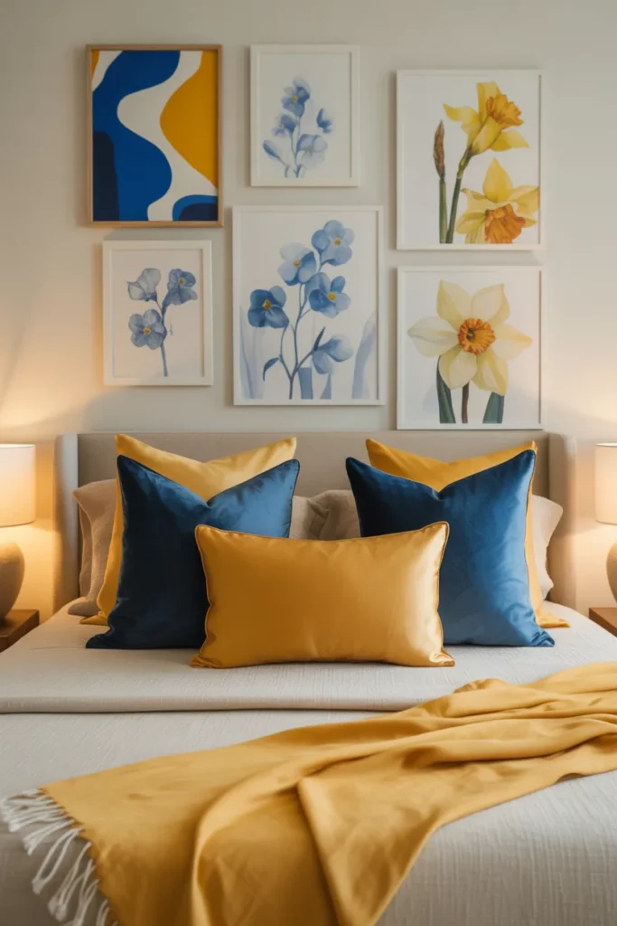 8. Blue and Yellow Wall Art
