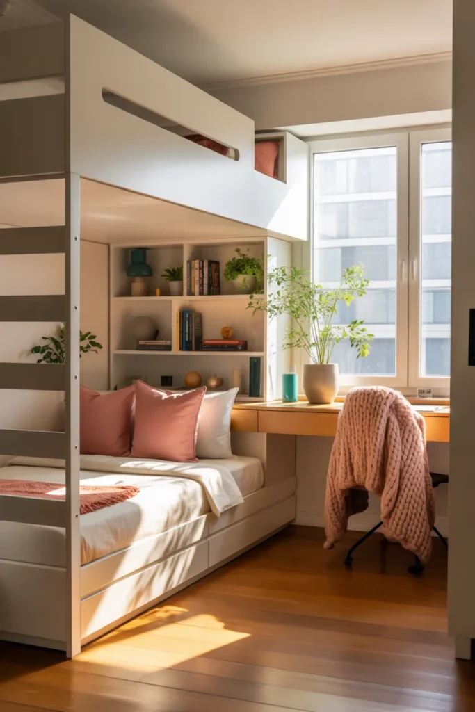 8. Loft Beds with Space Below