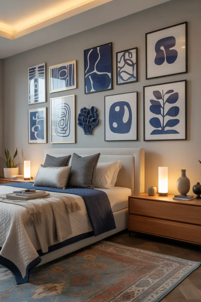 8. Navy Blue Wall Art