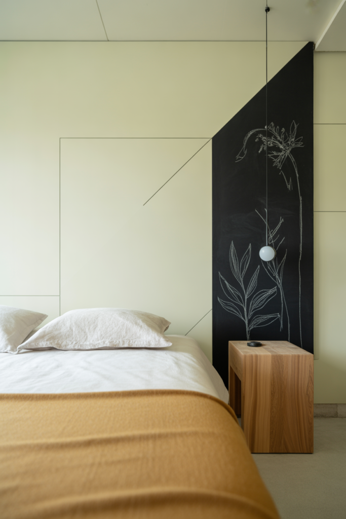 8. Partial Chalkboard Wall for Subtle Style