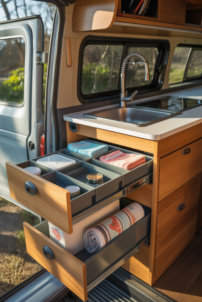 8. Under Sink Storage with Custom Fit Bins