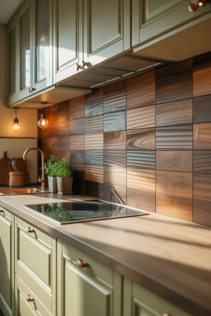 8. Wood-Style Backsplash Ideas