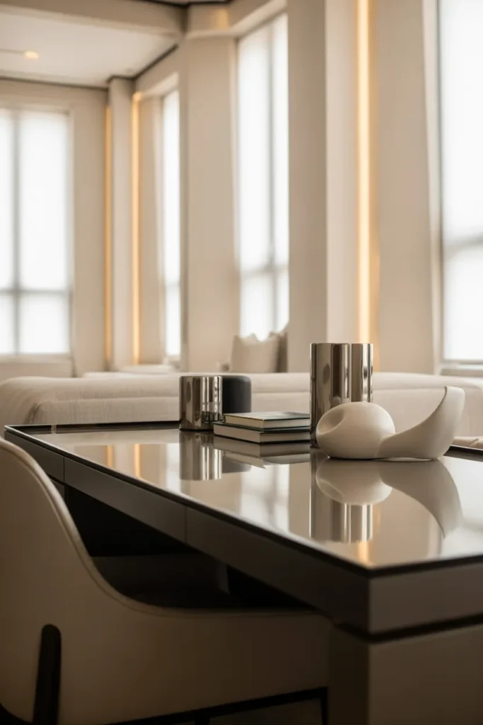 9. Black Desk for Bold Modern Contrast