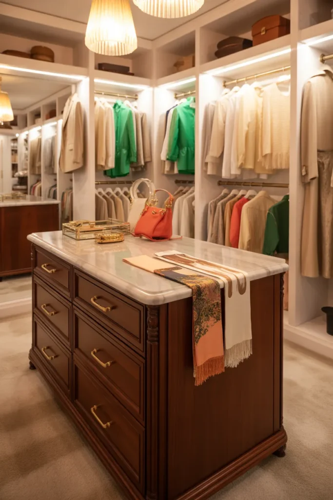 9. Closet Islands for Extra Storage and Surface Space