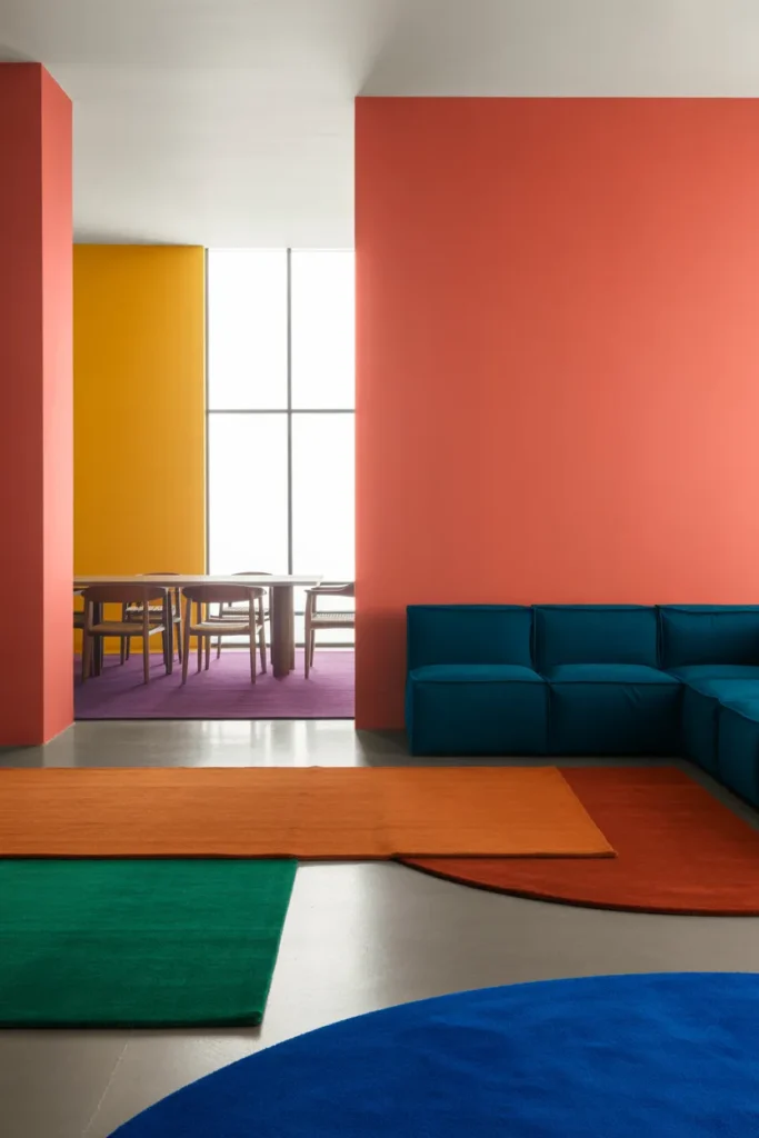 9. Color Blocking on Walls or Floors