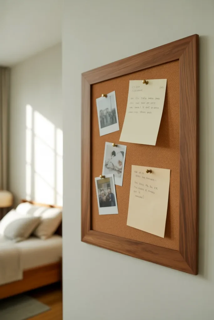 9. Cork Board with Wooden Frame
