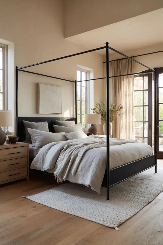 Black Bed Frames as the Bedroom Anchor
