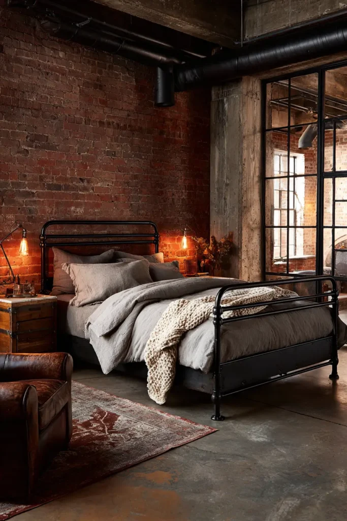 Black Bed Frames in Industrial-Style Bedrooms