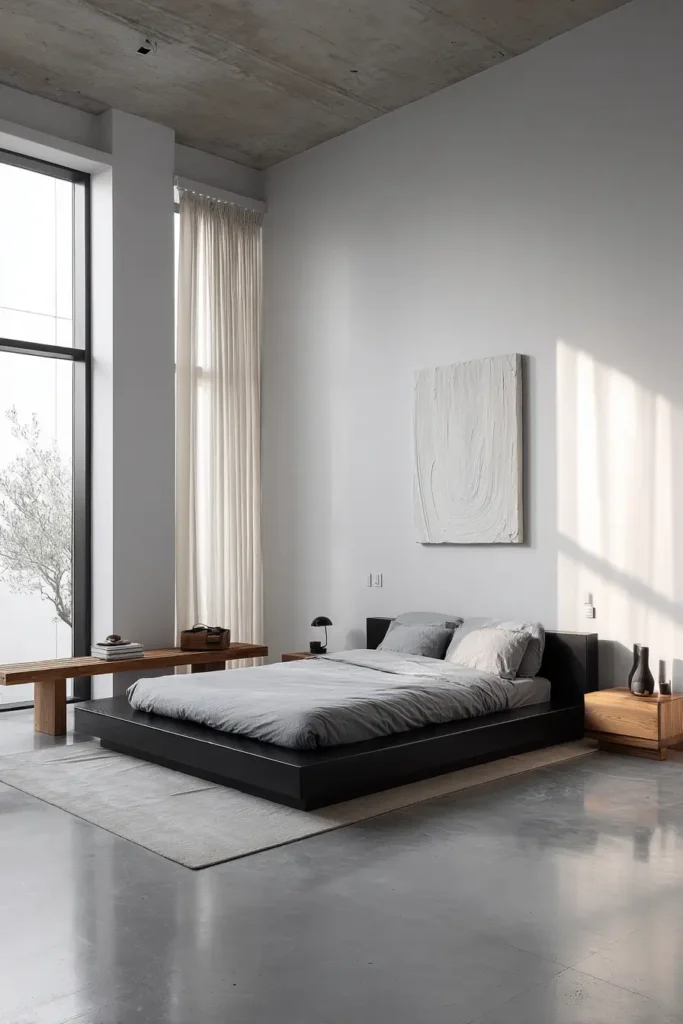 Black Bed Frames in Modern Minimal Bedrooms
