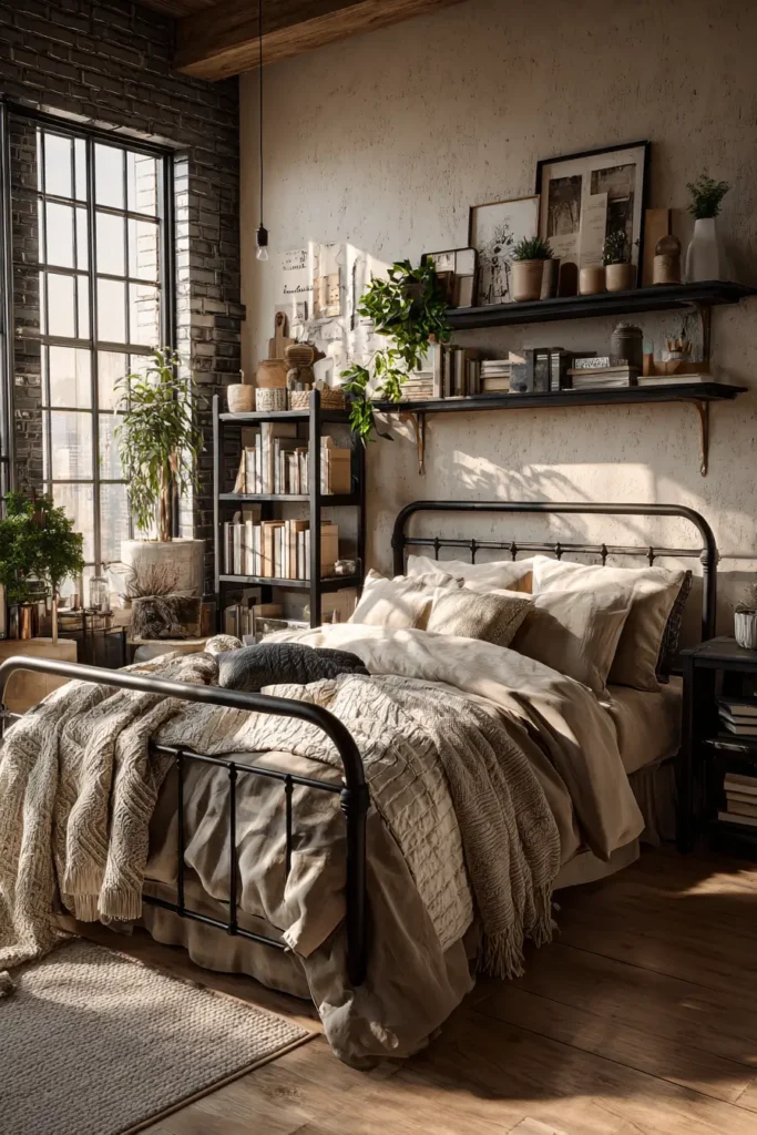 15. Industrial Chic Bedrooms with Personal Touches