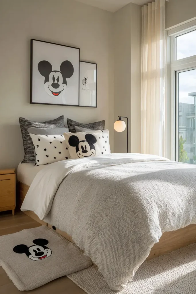 Neutral Walls with Mickey Decor Accents