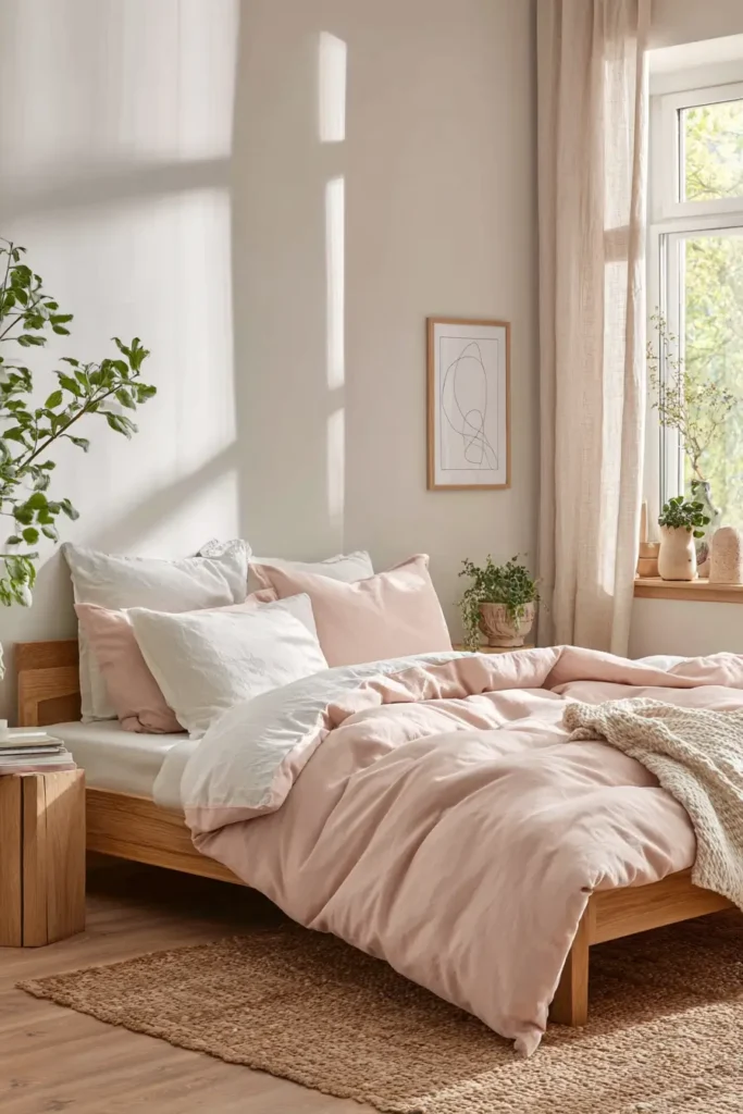 Pink Comforters in Scandinavian-Inspired Bedrooms