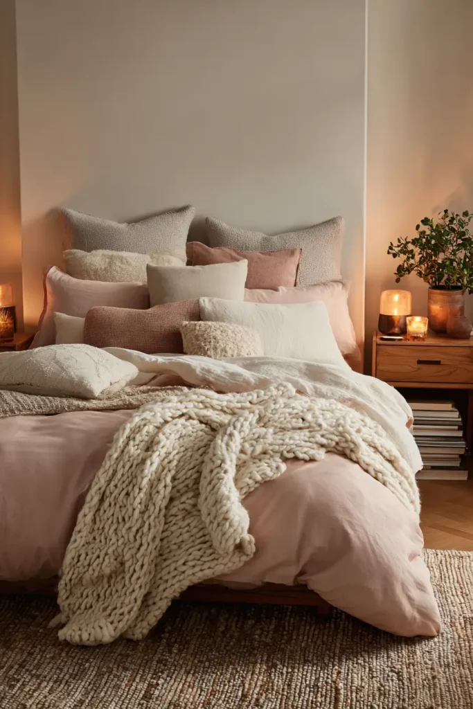 Pink Comforters with Layered Bedding