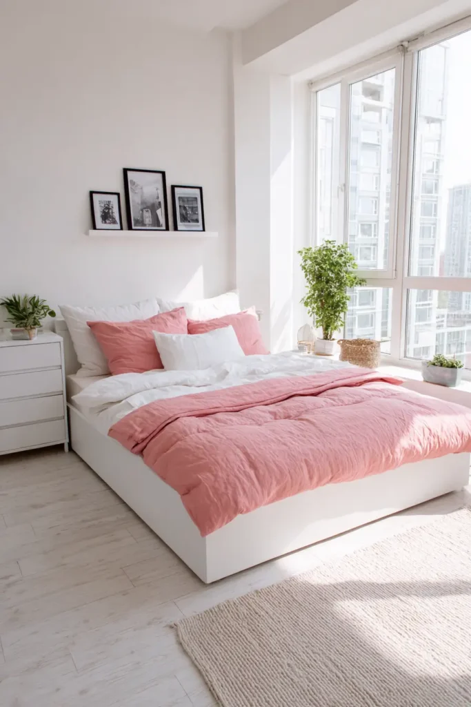 Pink Comforters with White Bedrooms