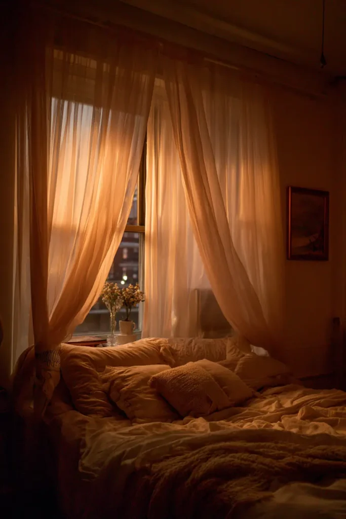 Romantic Bedroom Photos with Sheer Curtains