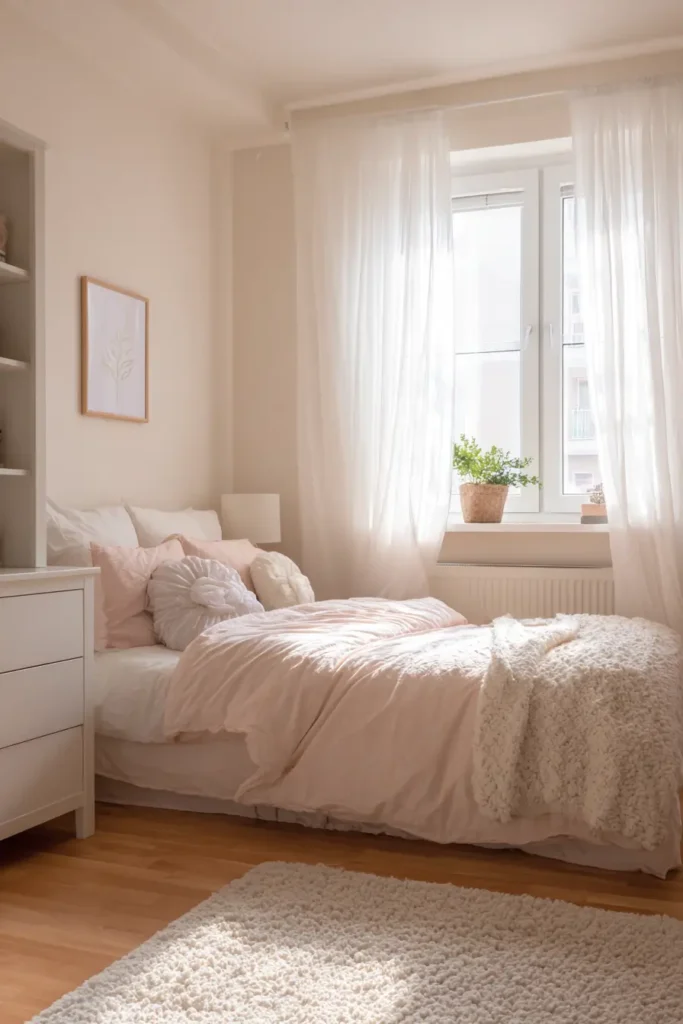 Small Bedrooms Made Cozy with Pink Comforters