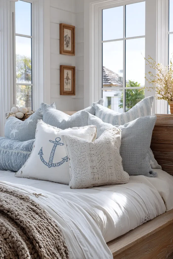 Soft Throw Pillows with Coastal Motifs