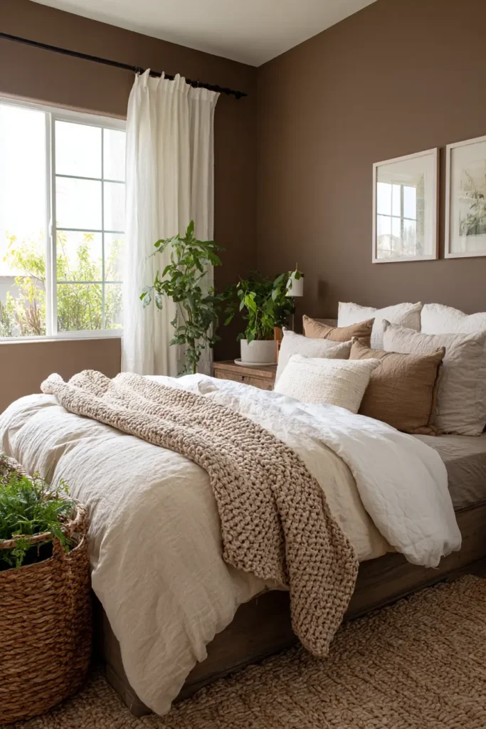 Balanced Brown Wall Bedrooms That Feel Grounded