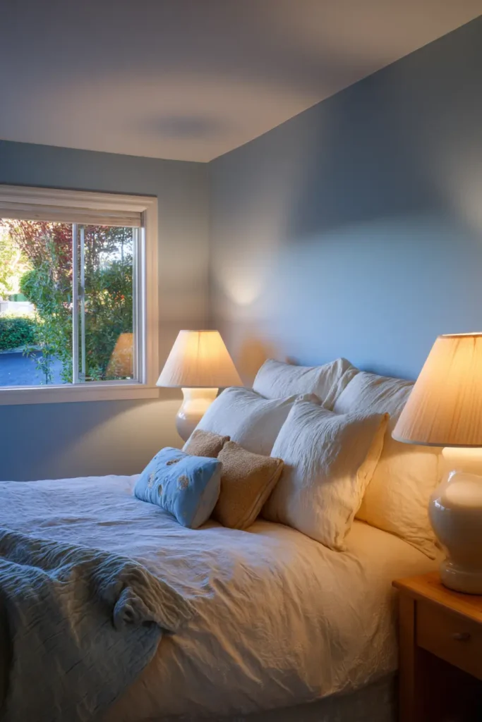 Blue Walls with Soft Lighting