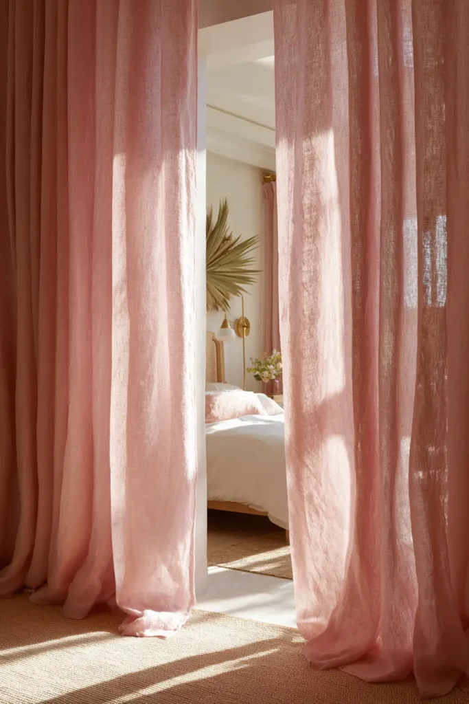 Blush Pink Curtains for Soft Light