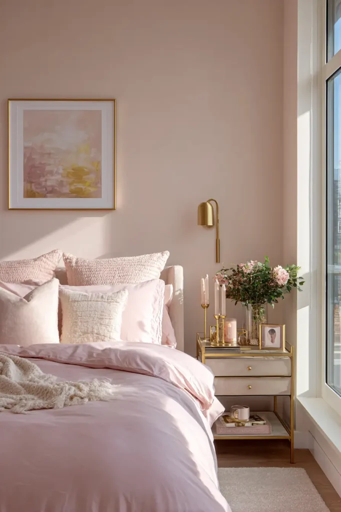 Blush Pink and Gold Accents