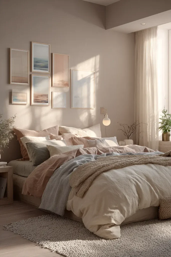 Cozy Bedrooms with Soft-Toned Album Art
