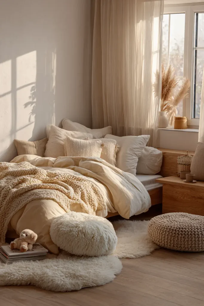 Cute Bedroom with Plush and Cozy Items