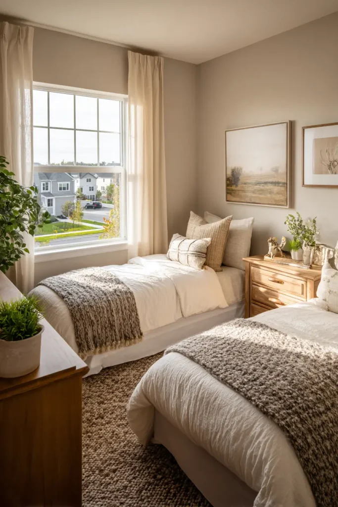 Cute and Compact Twin Bedrooms That Feel Complete