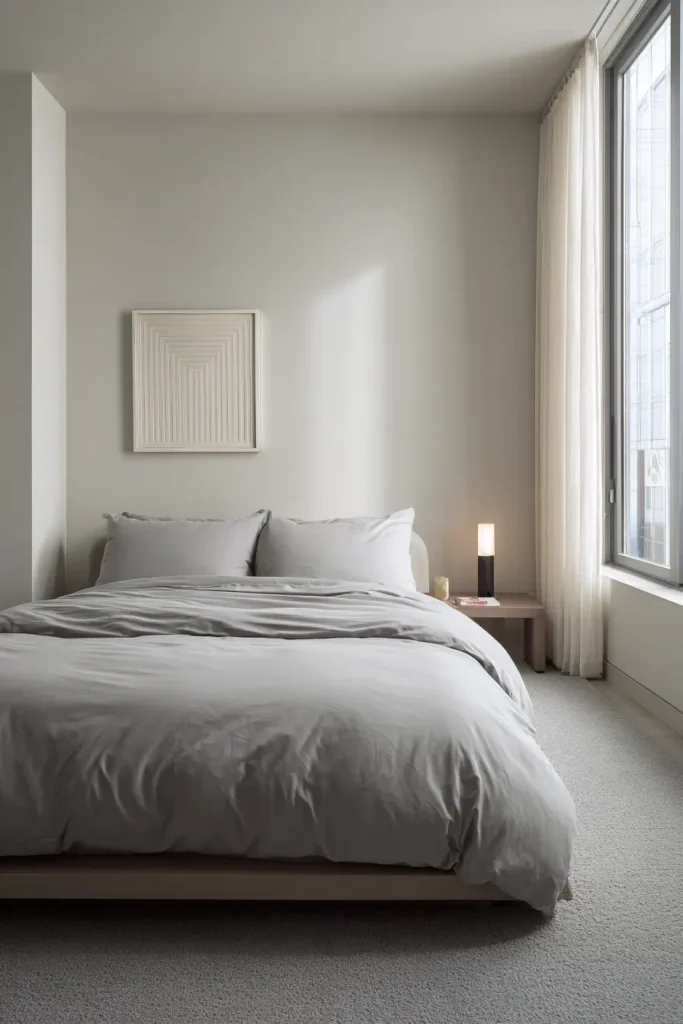 Gray Comforters in Minimalist Bedrooms