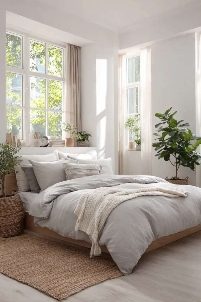 Gray Comforters in Scandinavian-Style Bedrooms