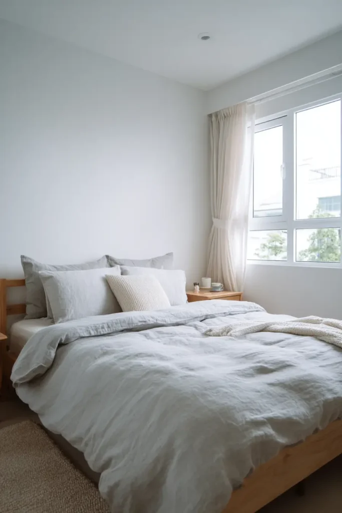Gray Comforters with Soft Lighting