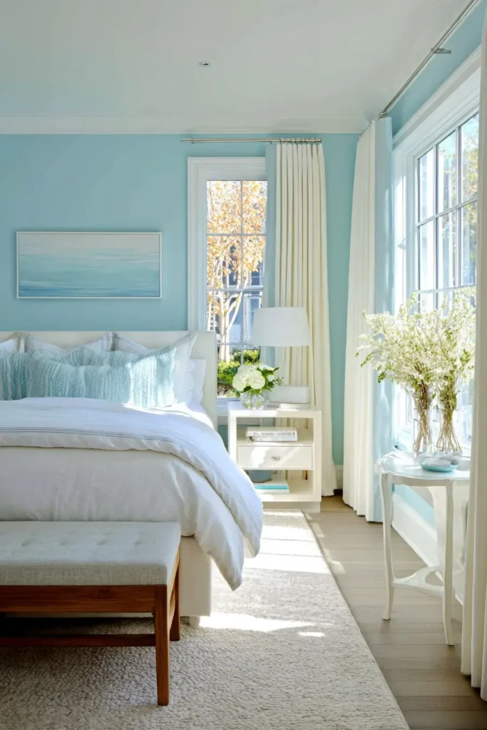 Light Blue Walls with Natural Light Emphasis